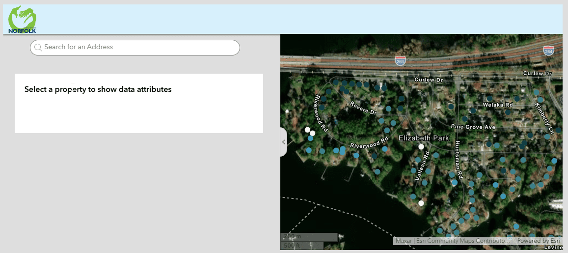 Form and address search page in Norfolk